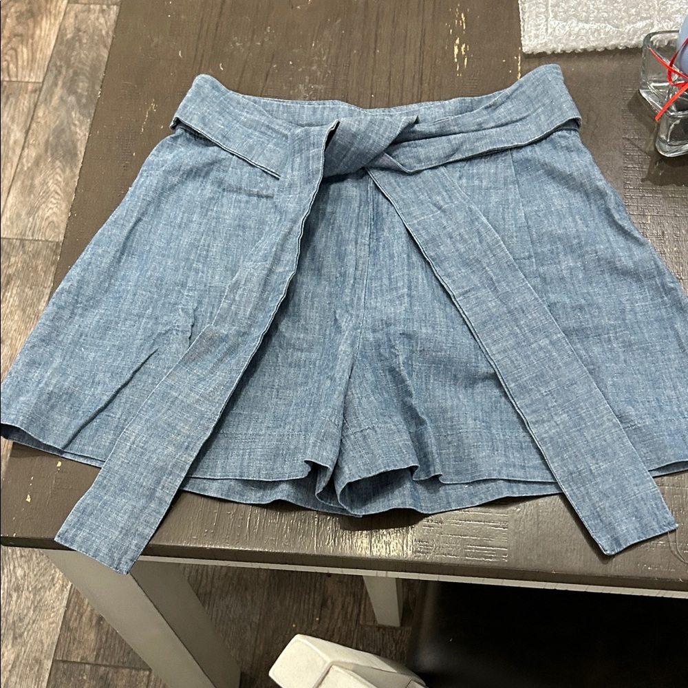 J. Crew High Waist Chambray Shorts